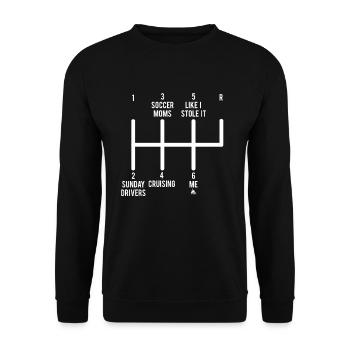 Funny stick shift car handle racing car handle joke - Unisex Sweatshirt - black - Front - Alina (178cm) & Michal (187cm)