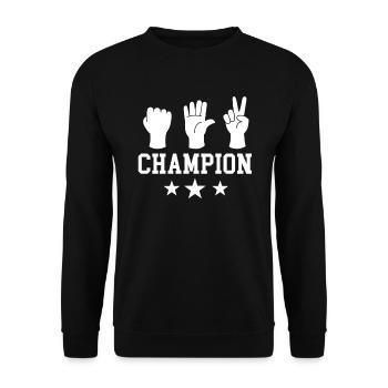 Scissors rock paper champion winner of the useless - Unisex Sweatshirt - black - Front - Alina (178cm) & Michal (187cm)
