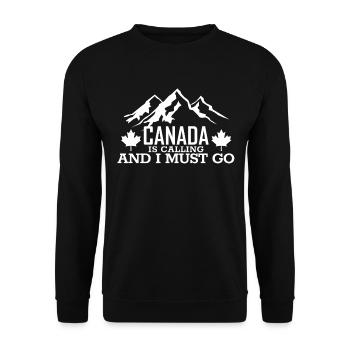 Canada calls and I have to go to the Rocky Mountains - Unisex Sweatshirt - black - Front - Alina (178cm) & Michal (187cm)