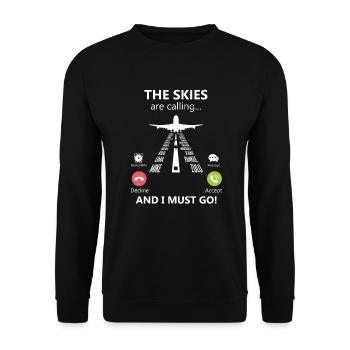 Appelez la Lfte et je dois aller pilote Phonetisch - Sweat-shirt Unisexe - noir - Devant - Alina (178cm) & Michal (187cm)