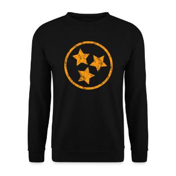 Orange Tennessee-Staatsflagge und Sterne lieben TN - Unisex Pullover - Schwarz - Vorne - Alina (178cm) & Michal (187cm)