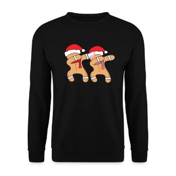 Dab gingerbread man & girl Funny Christmas - Unisex Sweatshirt - black - Front - Alina (178cm) & Michal (187cm)