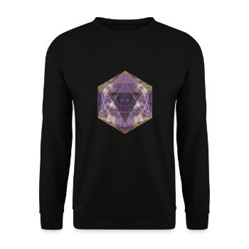 Polyhedron Galaxy D20 W�rfelspiel Dungeon RPGd20 K - Unisex Pullover - Schwarz - Vorne - Alina (178cm) & Michal (187cm)