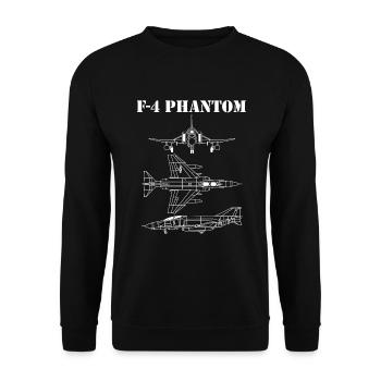F-4 Phantom Fighter Jet Pilote avion militaire F4 - Sweat-shirt Unisexe - noir - Devant - Alina (178cm) & Michal (187cm)