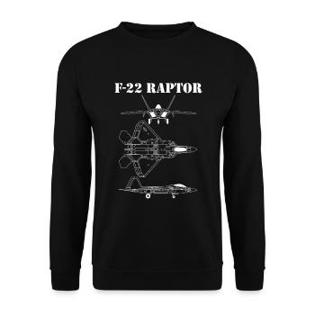 F-22 Raptor fighter pilot militer F22 - Unisex Sweatshirt - black - Front - Alina (178cm) & Michal (187cm)