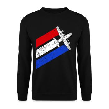 C-130 Hercules Gunship USA Drapeau C130 4 juillet - Sweat-shirt Unisexe - noir - Devant - Alina (178cm) & Michal (187cm)
