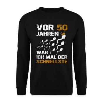 50. Geburtstag Mann Männer Geschenk 50 Jahre 50er - Unisex Pullover - Schwarz - Vorne - Alina (178cm) & Michal (187cm)