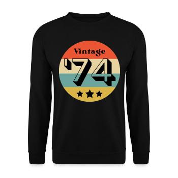 vintage 1974 - Unisex Sweatshirt - black - Front - Alina (178cm) & Michal (187cm)