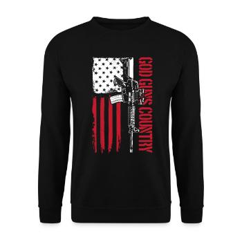 Gott Waffen Land AR15 Waffenrechte 2. �nderung - Unisex Pullover - Schwarz - Vorne - Alina (178cm) & Michal (187cm)
