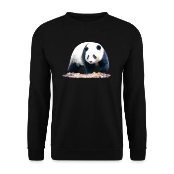 Dessin à l’huile de panda - Sweat-shirt Unisexe - noir - Devant - Alina (178cm) & Michal (187cm)
