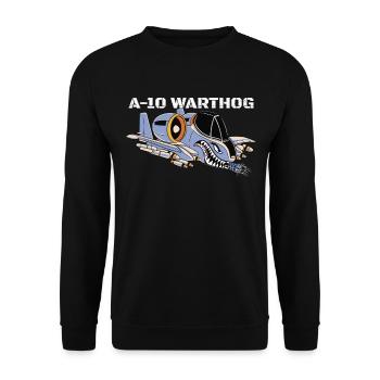 A-10 Warthog Milit�rflugzeug A10 Thunderbird A10 - Unisex Pullover - Schwarz - Vorne - Alina (178cm) & Michal (187cm)