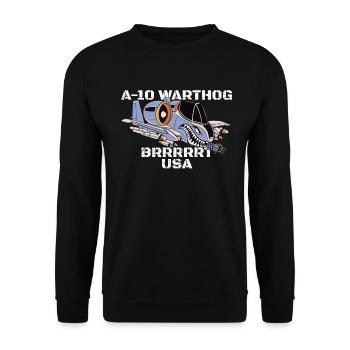 A-10 Warthog USA Flagge Milit�r A10 Thunderbird - Unisex Pullover - Schwarz - Vorne - Alina (178cm) & Michal (187cm)