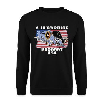 A-10 Warthog Military A10 Thunderbird Brrrrrt - Unisex Pullover - Schwarz - Vorne - Alina (178cm) & Michal (187cm)