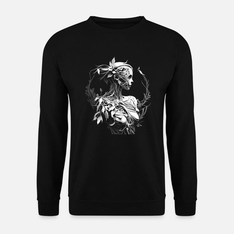 Surrealistischer Oberkörper einer Frau - Unisex Pullover - Schwarz