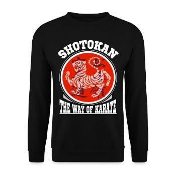 Shotokan der Weg des Karate Design - Unisex Pullover - Schwarz - Vorne - Alina (178cm) & Michal (187cm)