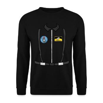 Astronaut Kost�m Kosmonaut Halloween Astronaut - Unisex Pullover - Schwarz - Vorne - Alina (178cm) & Michal (187cm)