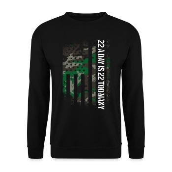 Veteran Selbstmordbewusstsein 22 pro Tag sind 22 z - Unisex Pullover - Schwarz - Vorne - Alina (178cm) & Michal (187cm)