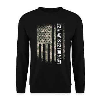 Veteran Selbstmordbewusstsein 22 pro Tag sind 22 z - Unisex Pullover - Schwarz - Vorne - Alina (178cm) & Michal (187cm)