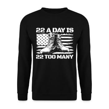 Veteran Selbstmordbewusstsein 22 pro Tag sind 22 z - Unisex Pullover - Schwarz - Vorne - Alina (178cm) & Michal (187cm)