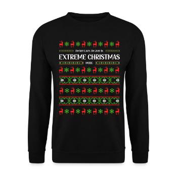I'm not lazy I'm just in extreme Christmas mode - Unisex Sweatshirt - black - Front - Alina (178cm) & Michal (187cm)