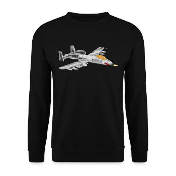 A-10 Warthog Military Airplane Jet Aircraft A10 - Unisex Pullover - Schwarz - Vorne - Alina (178cm) & Michal (187cm)