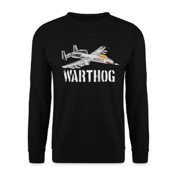 A-10 Warthog Military Airplane Jet Aircraft A10 - Unisex Pullover - Schwarz - Vorne - Alina (178cm) & Michal (187cm)