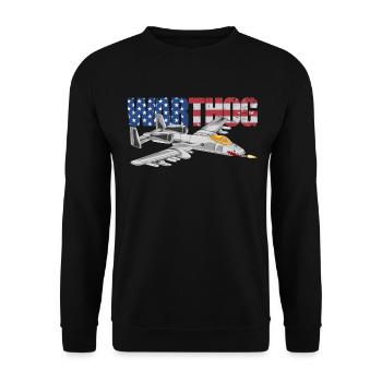 A-10 Warthog Military Airplane American Flag A10 - Unisex Pullover - Schwarz - Vorne - Alina (178cm) & Michal (187cm)