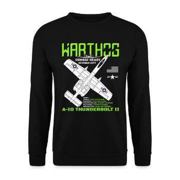 A-10 Warthog Fighter Jet Specs Military Warthog - Unisex Pullover - Schwarz - Vorne - Alina (178cm) & Michal (187cm)