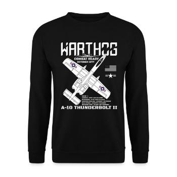 A-10 Warthog Fighter Jet Specs Military Warthog - Unisex Pullover - Schwarz - Vorne - Alina (178cm) & Michal (187cm)