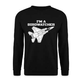 Ich bin ein Vogelbeobachter F-15 Eagle Military Fi - Unisex Pullover - Schwarz - Vorne - Alina (178cm) & Michal (187cm)