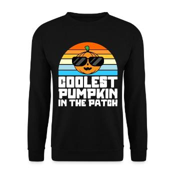 Coolest pumpkin in patch Kids Boys Halloween - Unisex Sweatshirt - black - Front - Alina (178cm) & Michal (187cm)