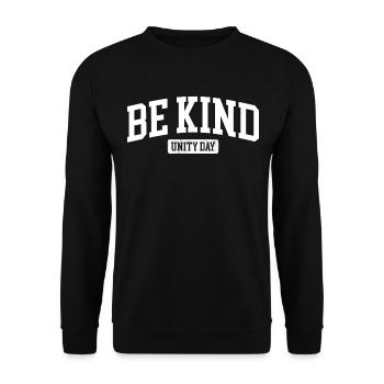 Seien Sie freundlich, hören Sie auf zu schikaniere - Unisex Pullover - Schwarz - Vorne - Alina (178cm) & Michal (187cm)