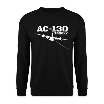 AC-130 Spooky Gunship Avion militaire Spooky - Sweat-shirt Unisexe - noir - Devant - Alina (178cm) & Michal (187cm)