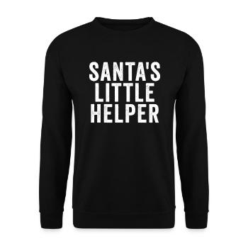 Der kleine Helfer des Weihnachtsmanns. Weihnachtsm - Unisex Pullover - Schwarz - Vorne - Alina (178cm) & Michal (187cm)