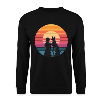 Meilleurs amis – Sunset & Loyal Company - Sweat-shirt Unisexe - noir - Devant - Alina (178cm) & Michal (187cm)