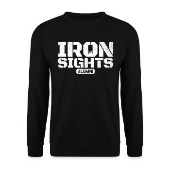 Iron Sights Alumni Military Veteran Marksmanship - Unisex Sweatshirt - black - Front - Alina (178cm) & Michal (187cm)