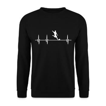 Football Heartbeat ECG Pulse - Unisex Sweatshirt - black - Front - Alina (178cm) & Michal (187cm)