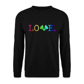 Badminton Love quode colors T-Shirt - Unisex Sweatshirt - black - Front - Alina (178cm) & Michal (187cm)