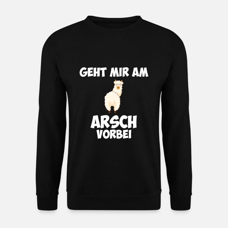 Alpaka Lama Spruch Geht Mir Am Arsch Vorbei - Unisex Pullover - Schwarz