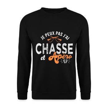 je peux pas j ai chasse Cadeau cool chasseur - Sweat-shirt Unisexe - noir - Devant - Alina (178cm) & Michal (187cm)