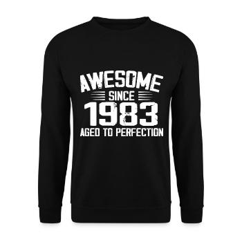 Jahrgang 1983 Geschenk zum 41. Geburtstag 1983 - Unisex Pullover - Schwarz - Vorne - Alina (178cm) & Michal (187cm)