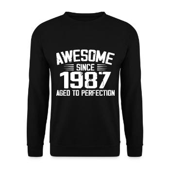 Vintage 1987 Cadeau 37e Anniversaire 1987 - Sweat-shirt Unisexe - noir - Devant - Alina (178cm) & Michal (187cm)