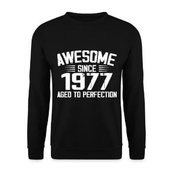 Vintage 1977 Cadeau 47e Anniversaire 1977 - Sweat-shirt Unisexe - noir - Devant - Alina (178cm) & Michal (187cm)