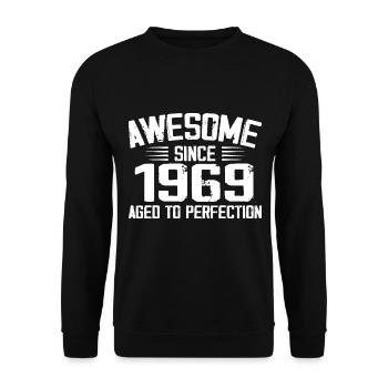 Vintage 1969 55th Anniversary Gift 1969 - Unisex Sweatshirt - black - Front - Alina (178cm) & Michal (187cm)