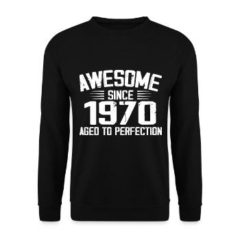 Vintage, 1970er Jahre, Geschenk zum 54. Geburtstag, 1970er Jahre - Unisex Pullover - Schwarz - Vorne - Alina (178cm) & Michal (187cm)