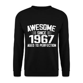 Vintage 1967 Cadeau 57e Anniversaire 1967 - Sweat-shirt Unisexe - noir - Devant - Alina (178cm) & Michal (187cm)