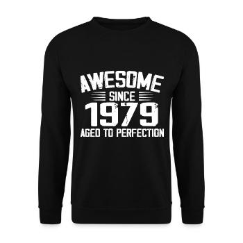 Vintage 1979 45th Anniversary Gift 1979 - Unisex Sweatshirt - black - Front - Alina (178cm) & Michal (187cm)