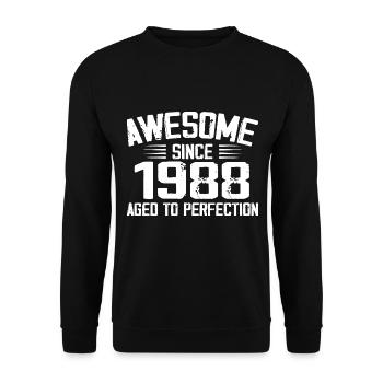 Vintage 1988 Cadeau 36e Anniversaire 1988 - Sweat-shirt Unisexe - noir - Devant - Alina (178cm) & Michal (187cm)