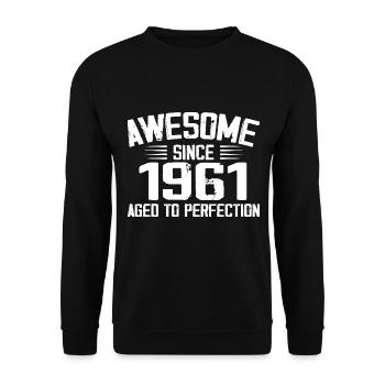Vintage 1961 63rd Birthday Gift 1961 - Unisex Sweatshirt - black - Front - Alina (178cm) & Michal (187cm)