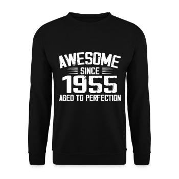 Vintage 1955 Cadeau 69e Anniversaire 1955 - Sweat-shirt Unisexe - noir - Devant - Alina (178cm) & Michal (187cm)
